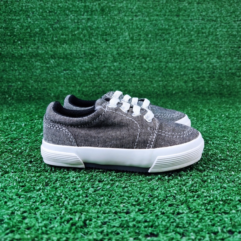 Cherokee Sneakers Boy Size 6 Gray Low Top Slip On Casual Textile Shoes 093023872